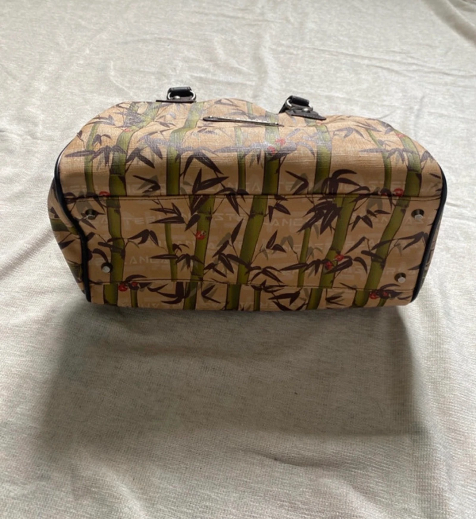 Sac à main Lancaster motif bambou vintage avec bandoulière – photo 4